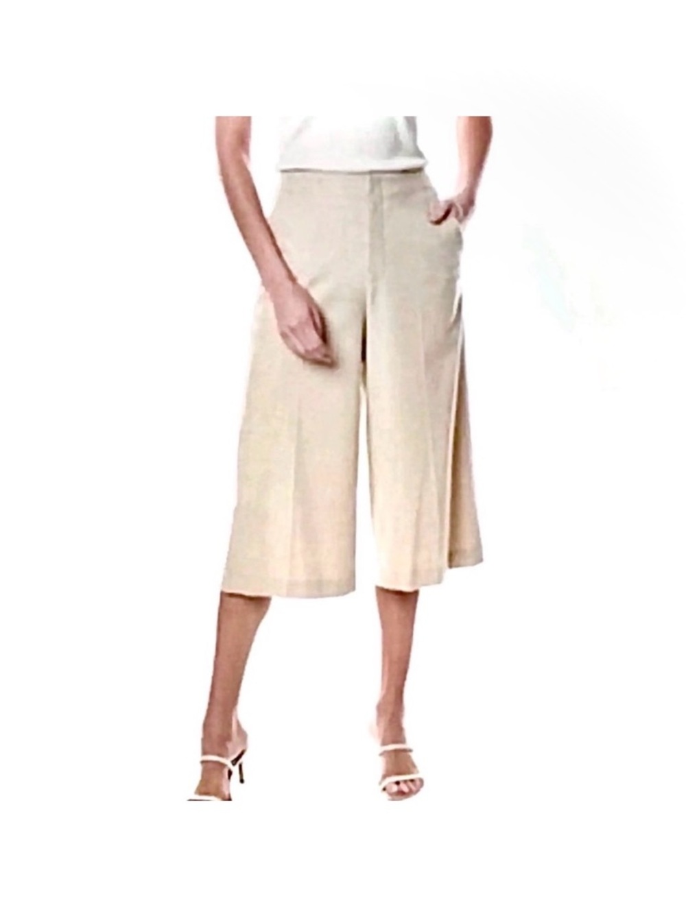Lafayette 148 New York NEW Gauchos Wide Leg Cropped Stretch